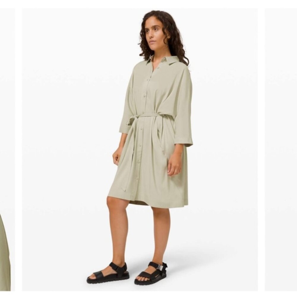 Lululemon Perfectly Poised Dress Cupro Size 6 Light Sage